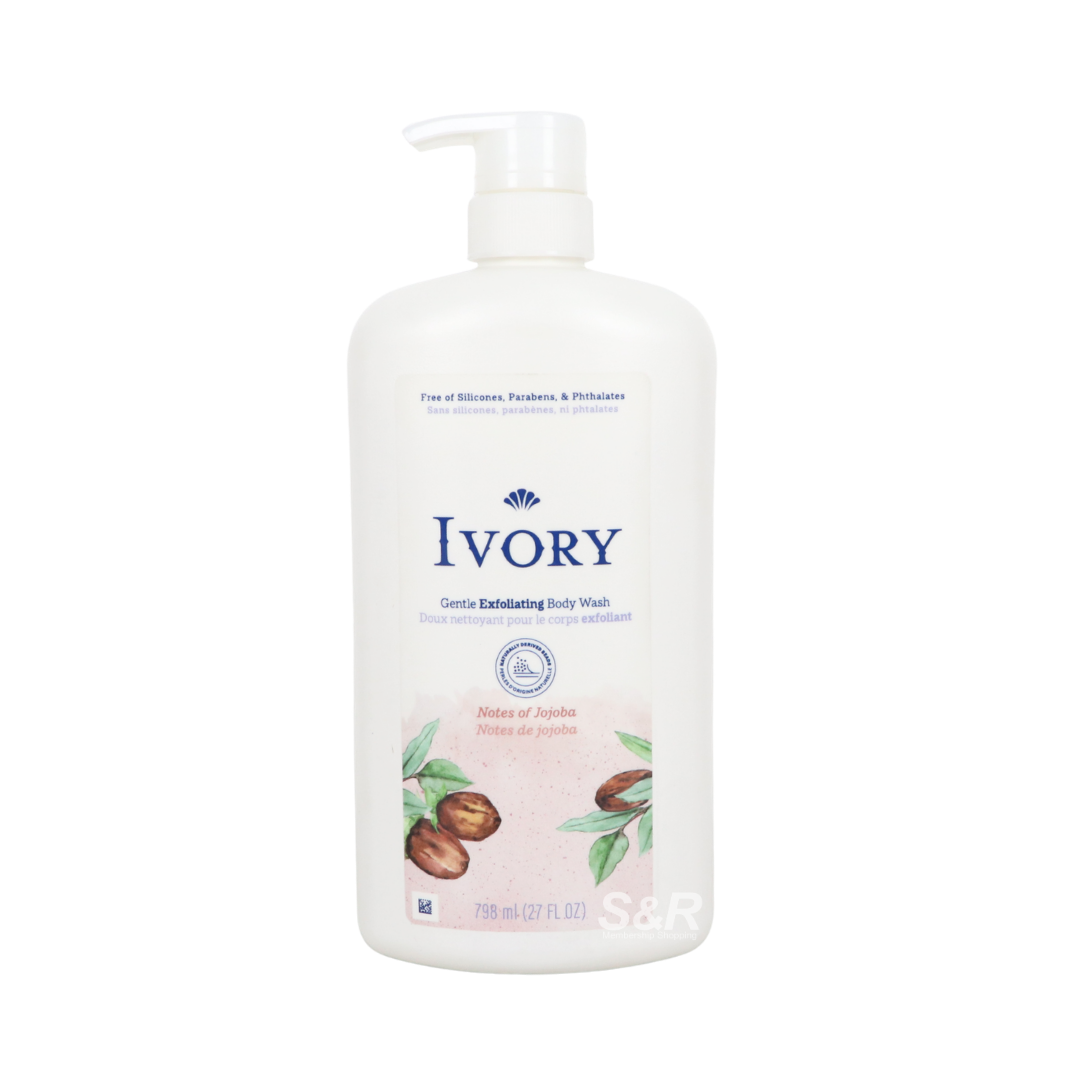 Ivory Exfoliating Body Wash with Notes of Jojoba 798mL